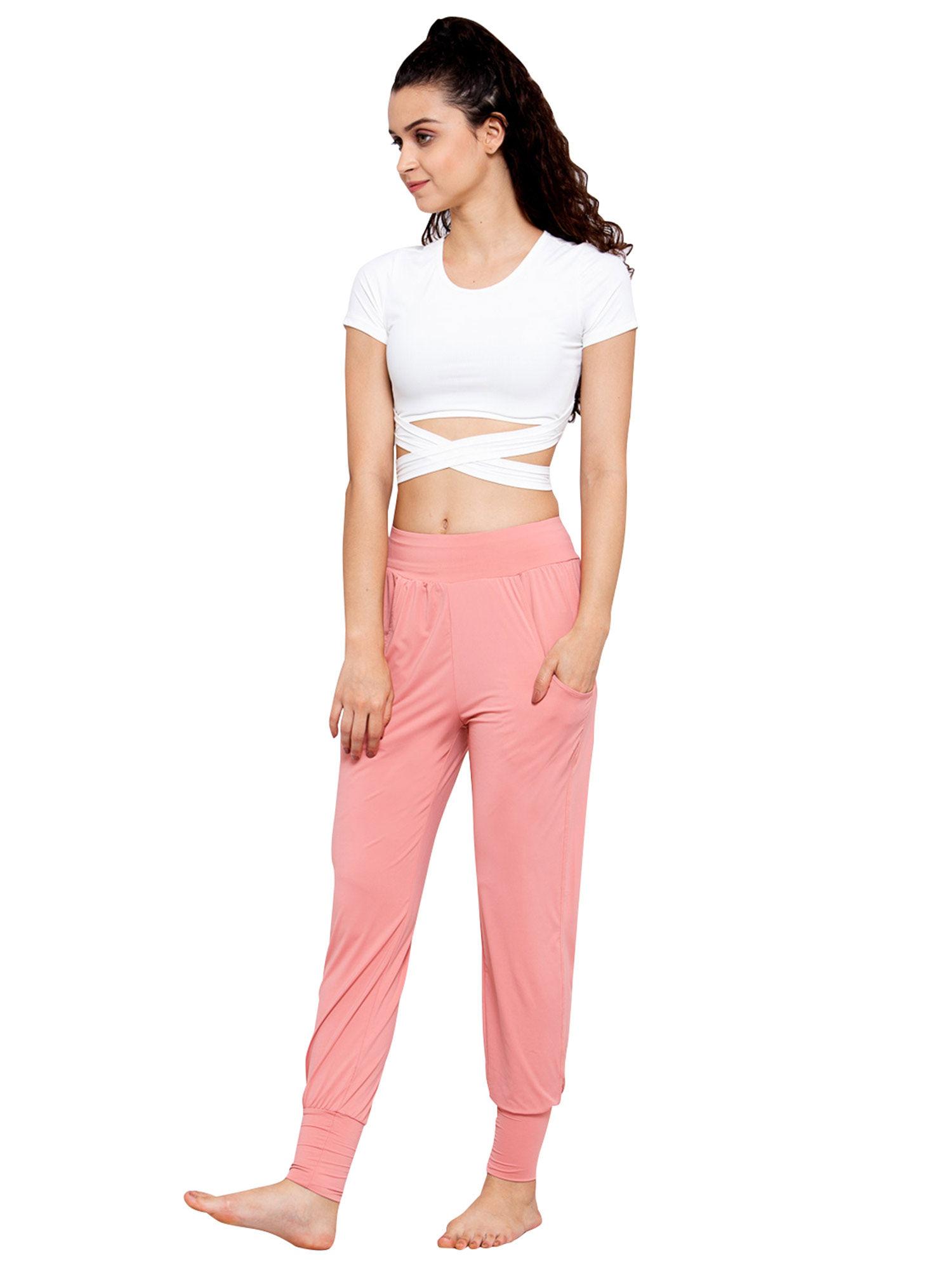 yoga joggers pant with crop top (set of 2)