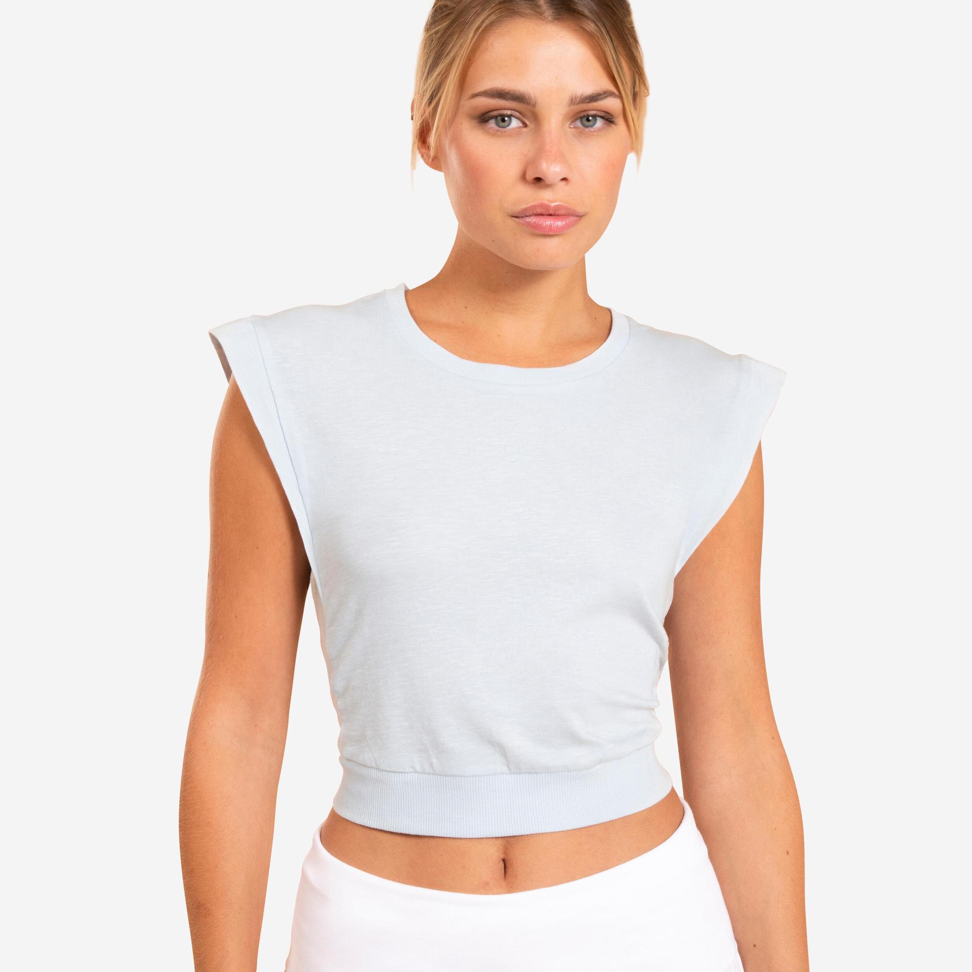 yoga loose cropped t-shirt - light blue