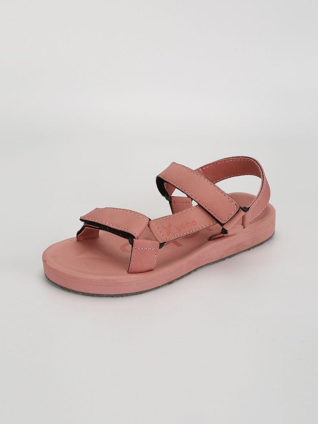 yoho textured flatform sandals with velcro
