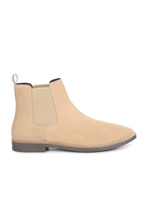 yoho men's beige chelsea boots