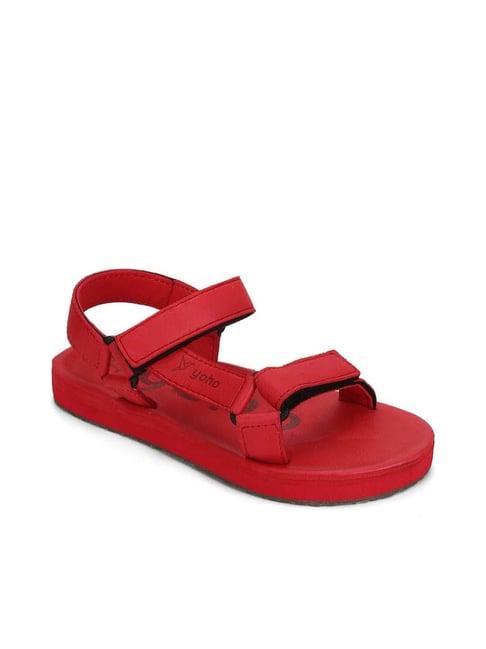 yoho men's red floater sandals