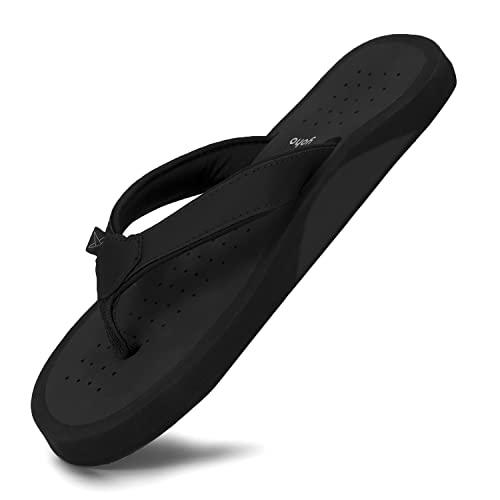 yoho waves men ortho slippers with arch support |soft comfortable stylish and anti skid men's flip-flops & slippers in exciting color | styles | daily use |waves (black, numeric_8)