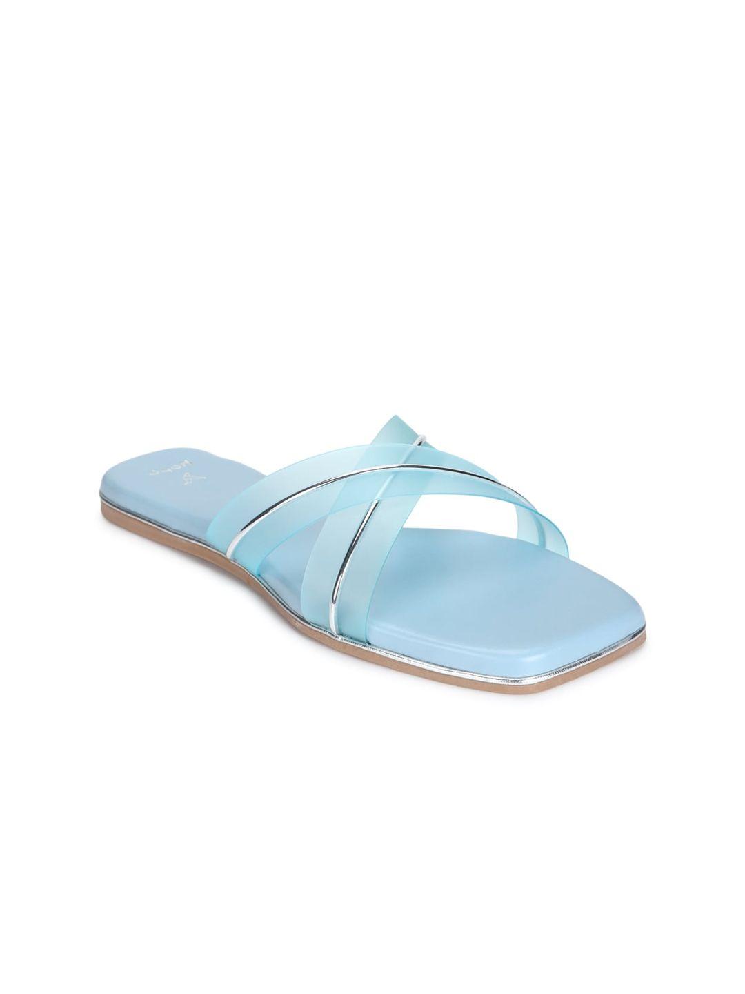 yoho women blue embellished open toe flats