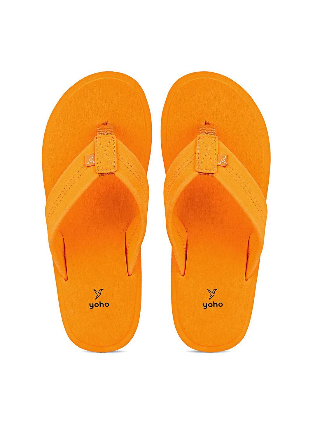 yoho women yellow rubber thong flip-flops