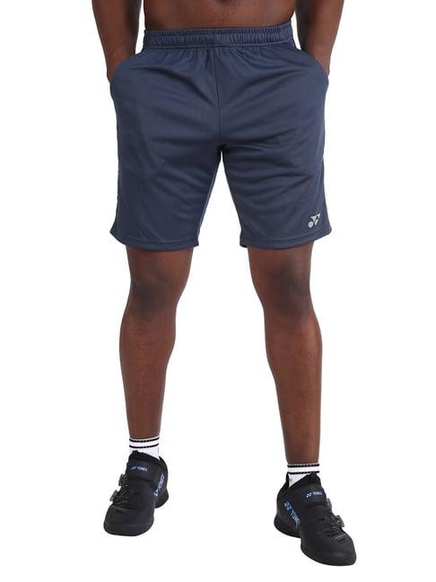 yonex dark blue regular fit badminton shorts