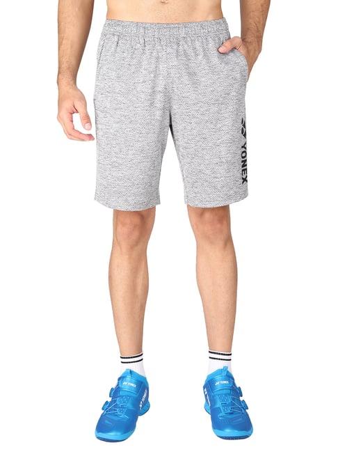 yonex grey regular fit self design badminton shorts