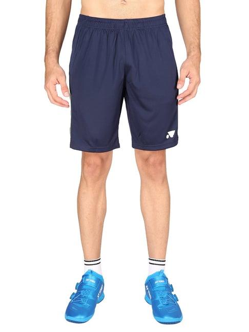 yonex navy regular fit graphic print badminton shorts