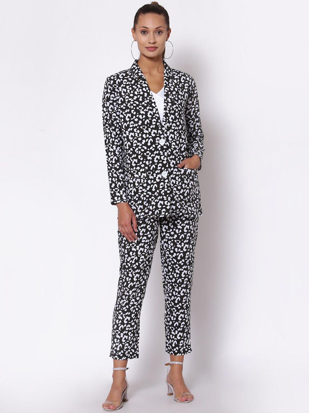 yoonoy animal printed organic cotton coat with trousers