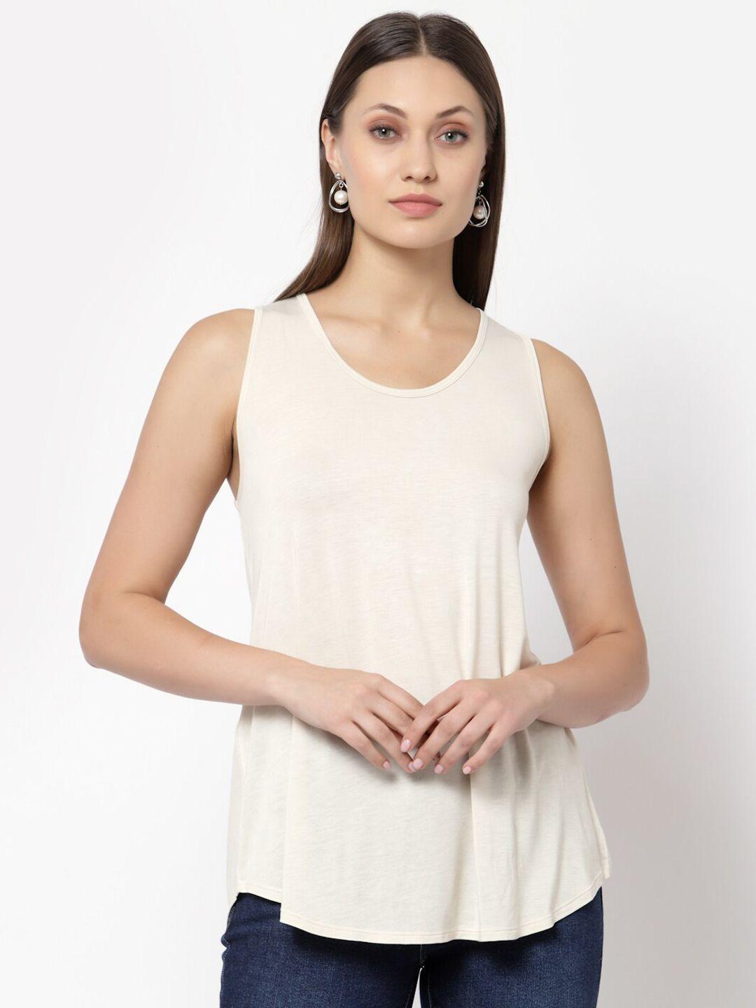 yoonoy cream-coloured knitted tank top