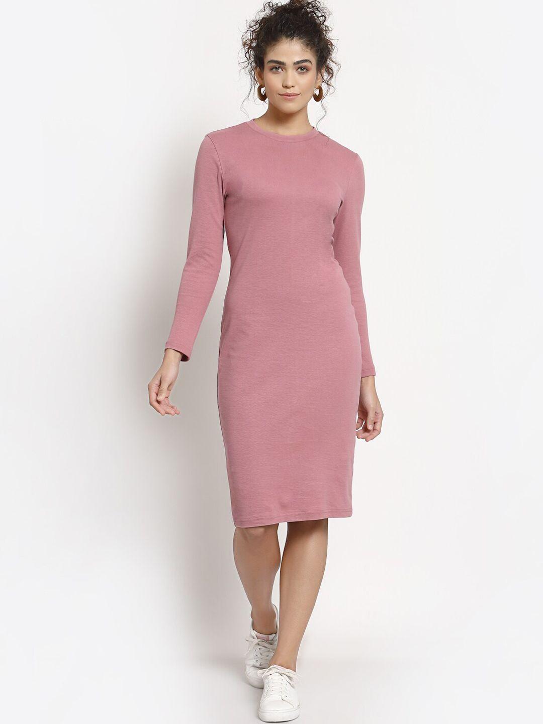 yoonoy pink organic cotton bodycon dress