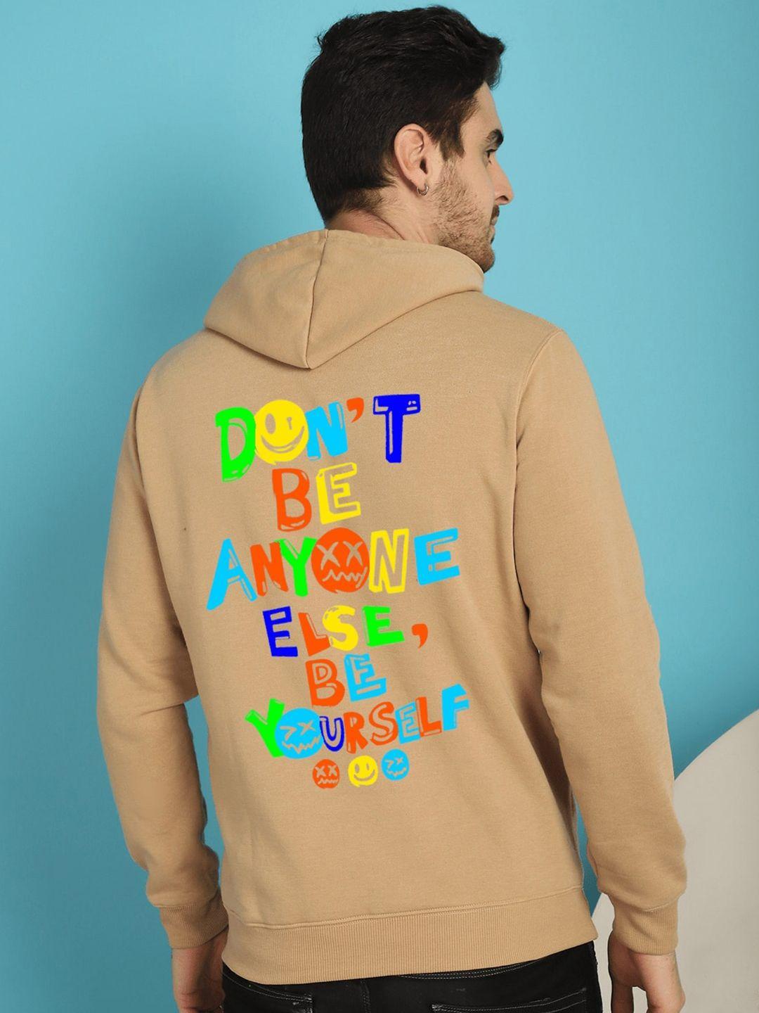 you forever typography printed fleece hooded sweatshirt
