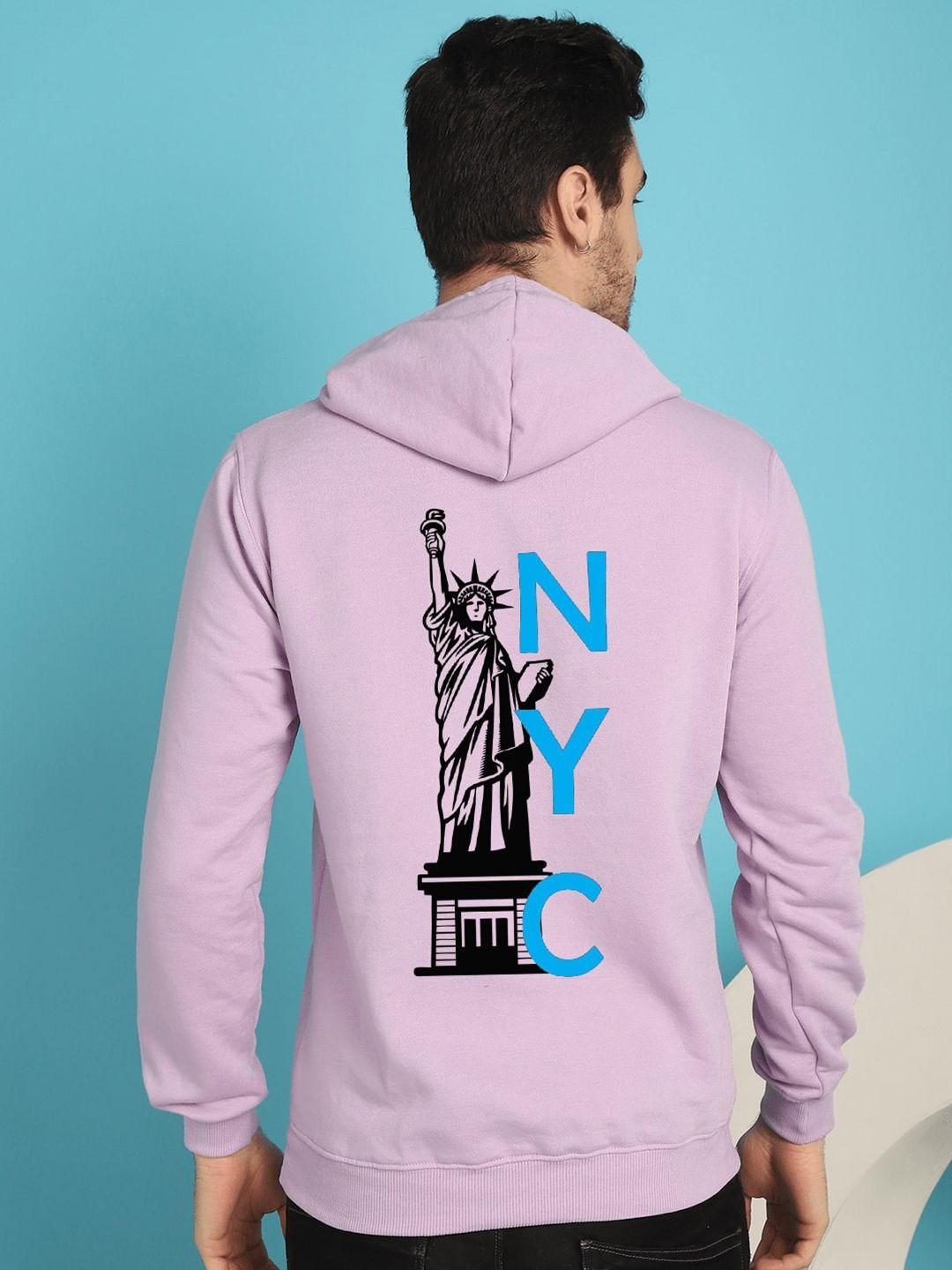 you forever typography printed fleece hooded sweatshirt
