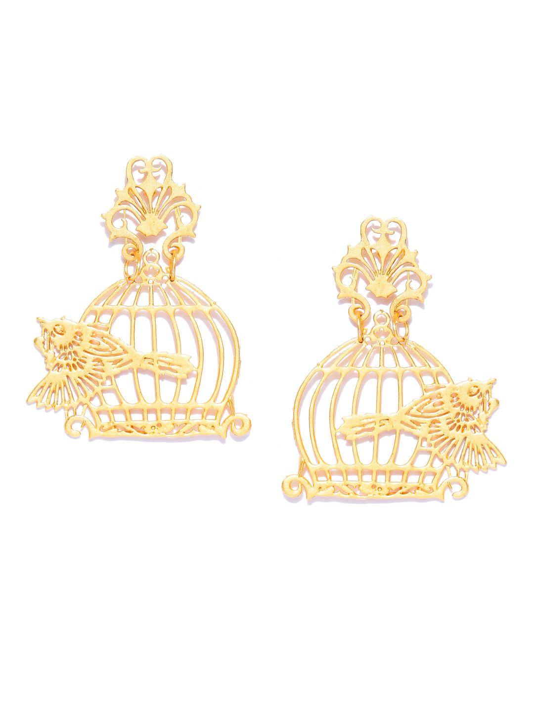 youbella gold-plated quirky drop earrings