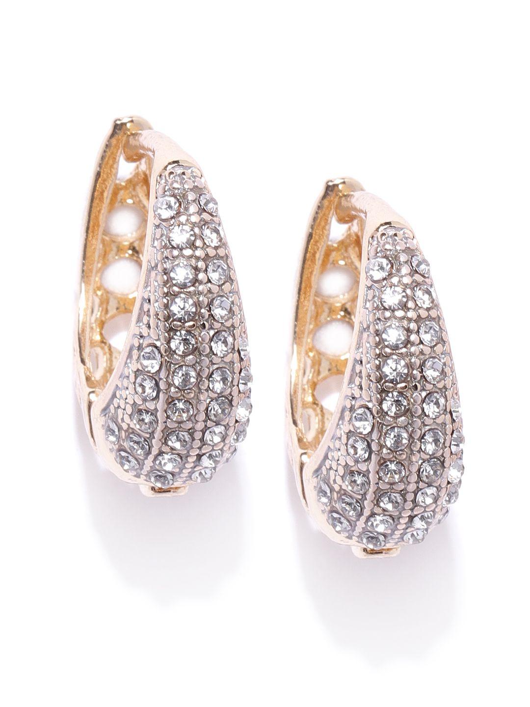 youbella gold-plated stone contemporary studs