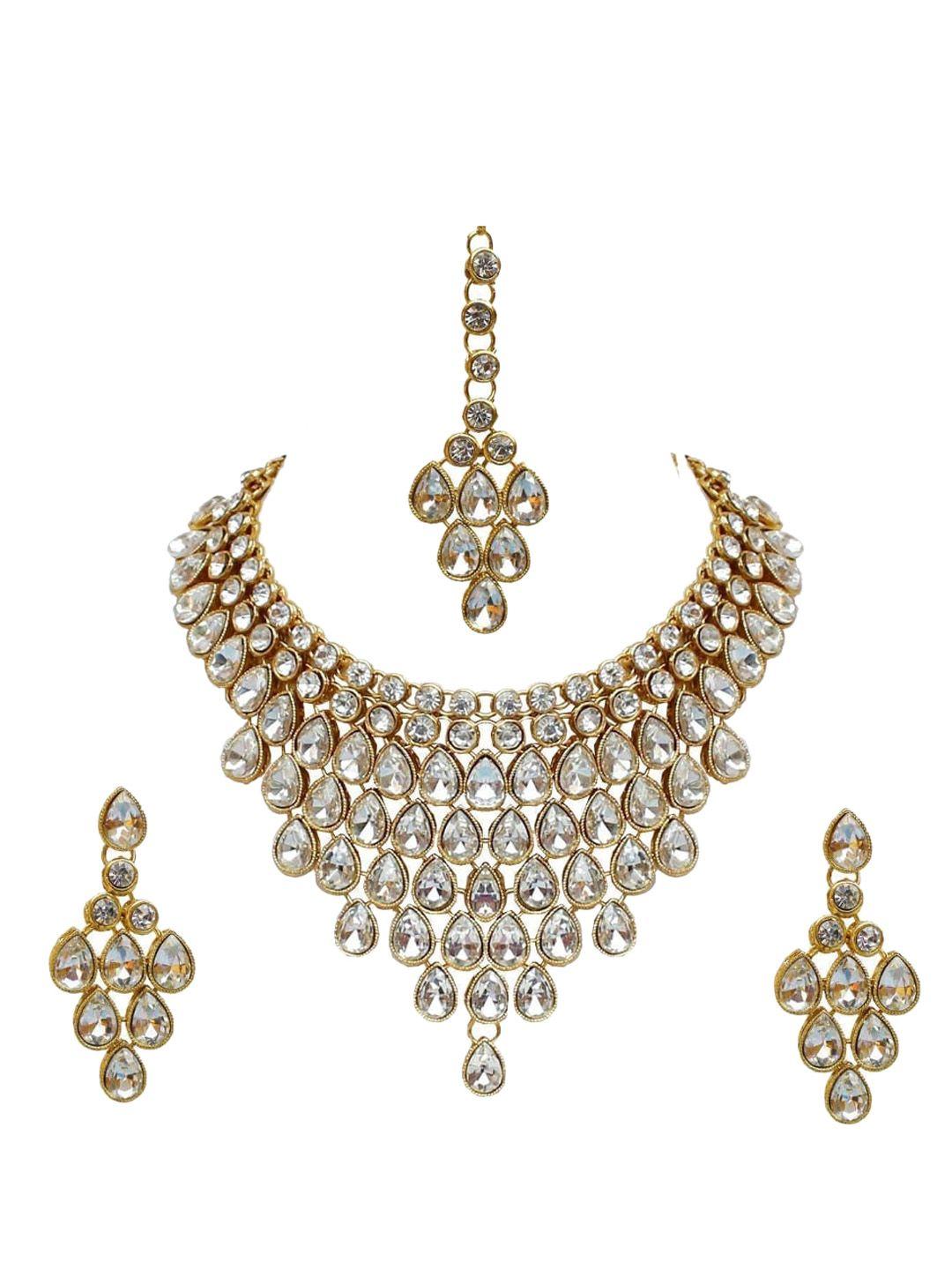 youbella gold-plated stone studded jewellery set