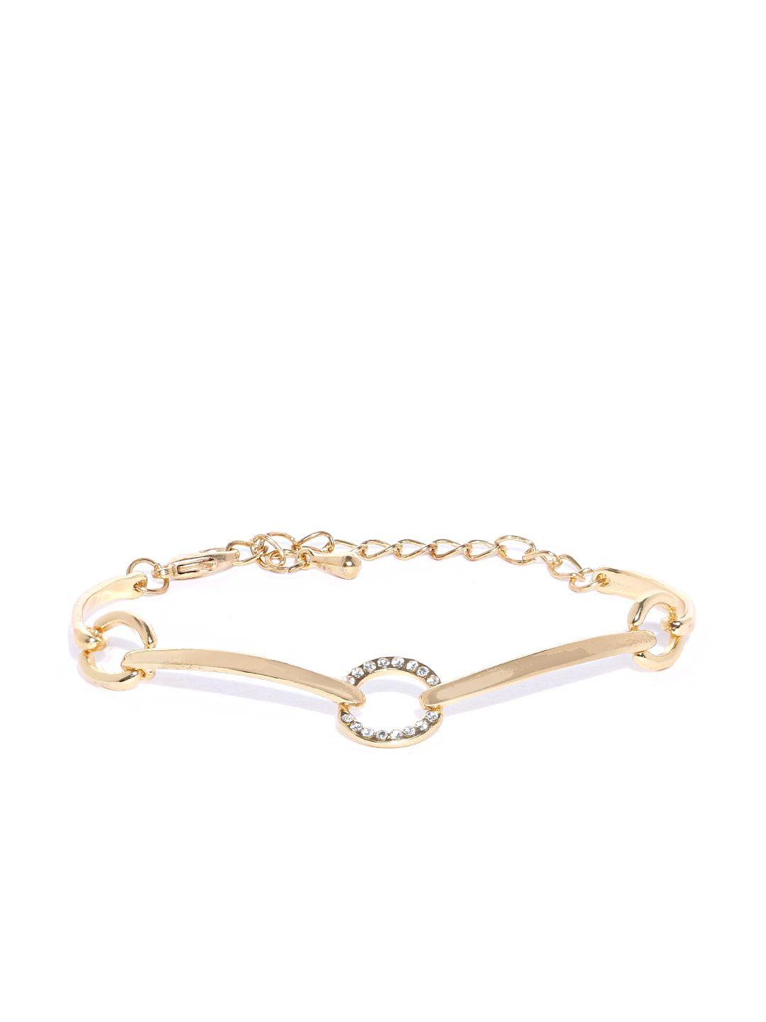 youbella gold-plated stone-studded link bracelet