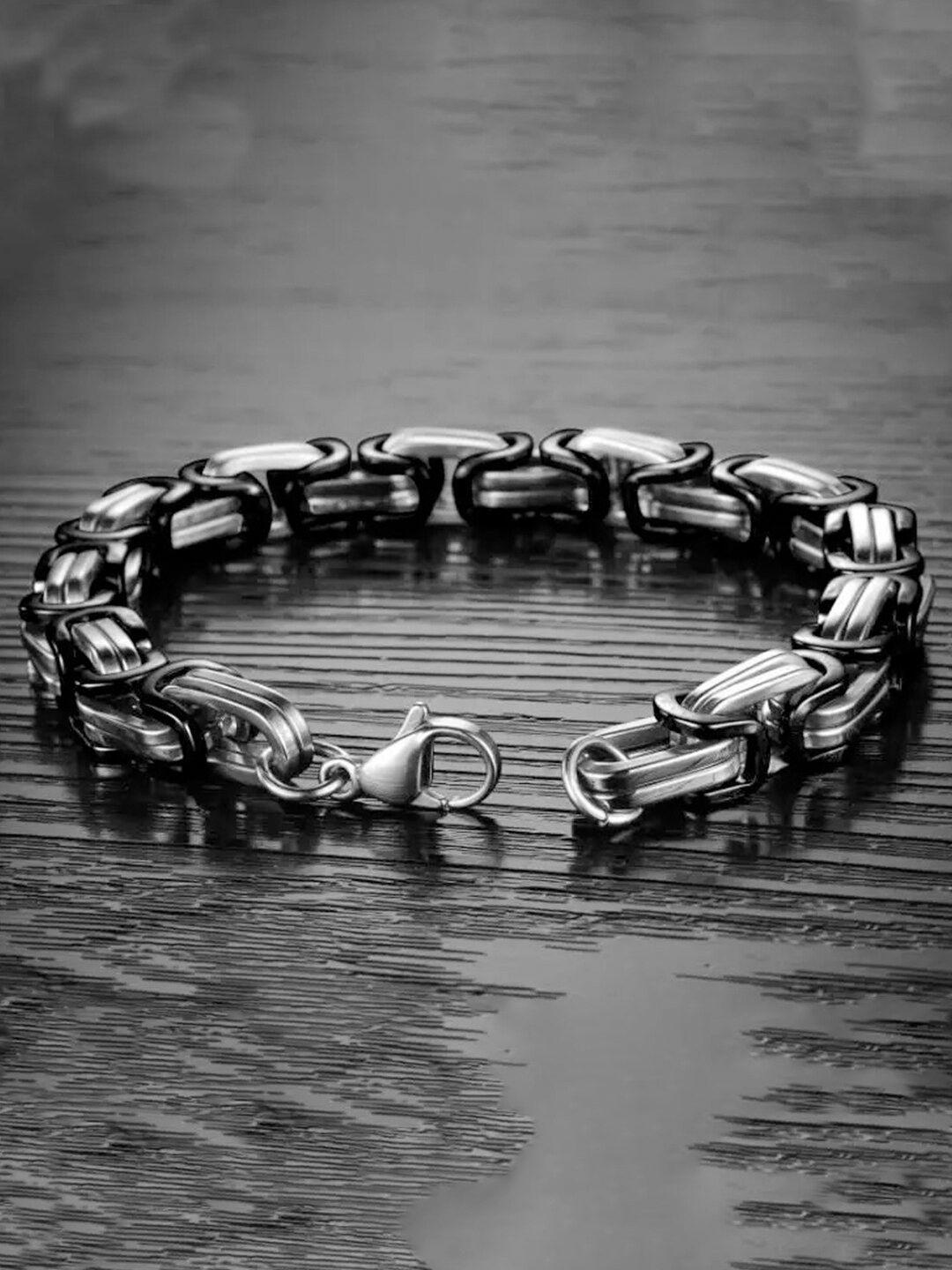 youbella men lobster closure link bracelet