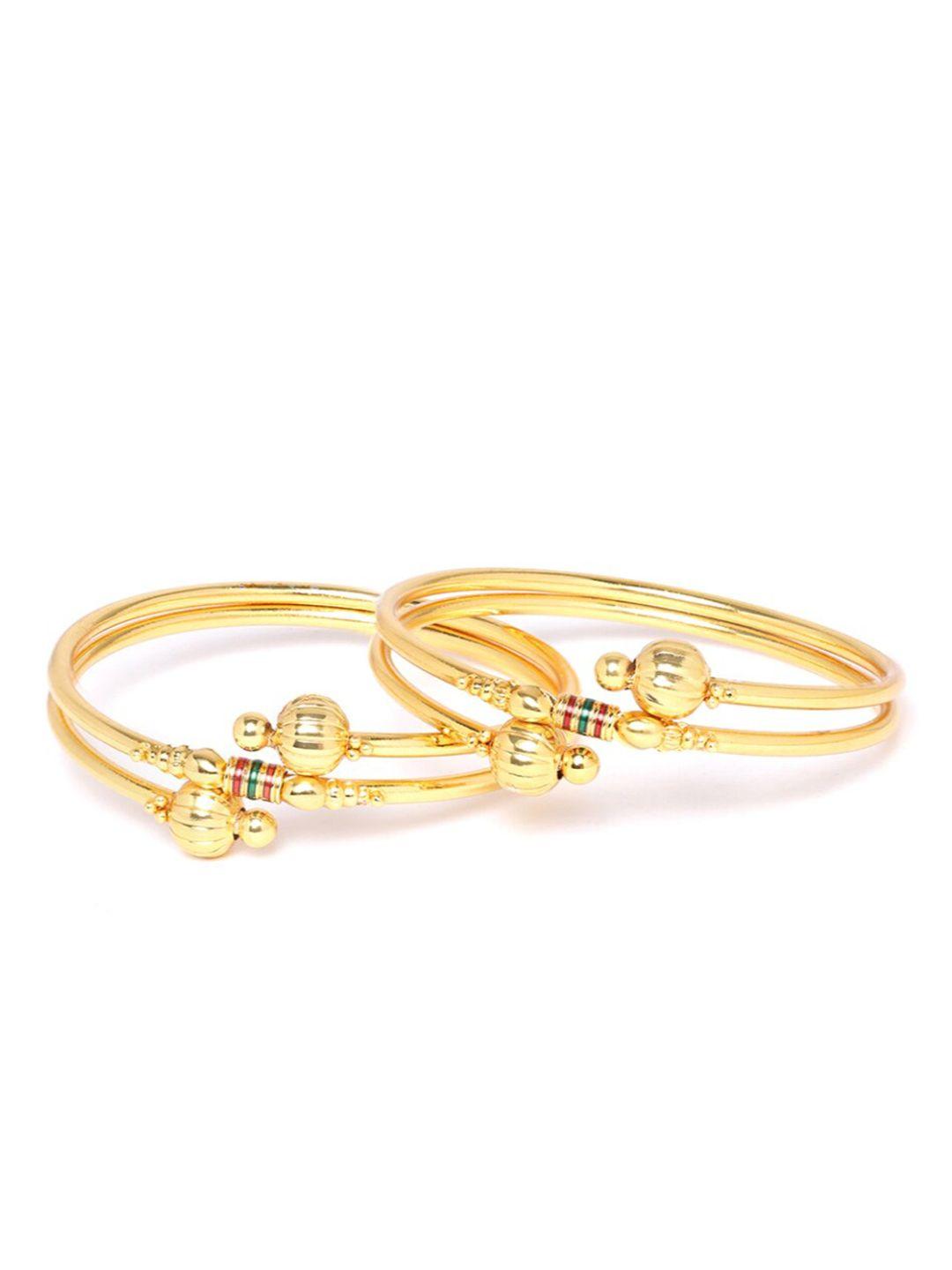 youbella set of 2 gold-plated antique bangles