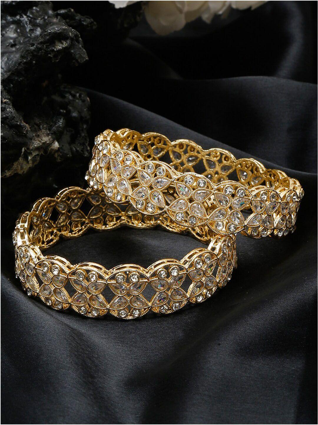 youbella set of 2 gold-plated stone studded bangles