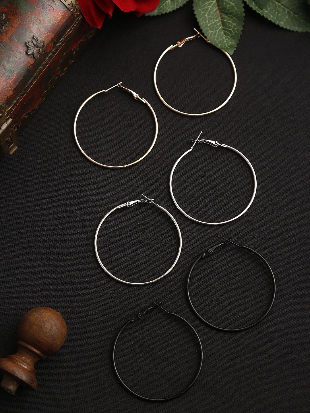 youbella set of 3 circular hoop earrings