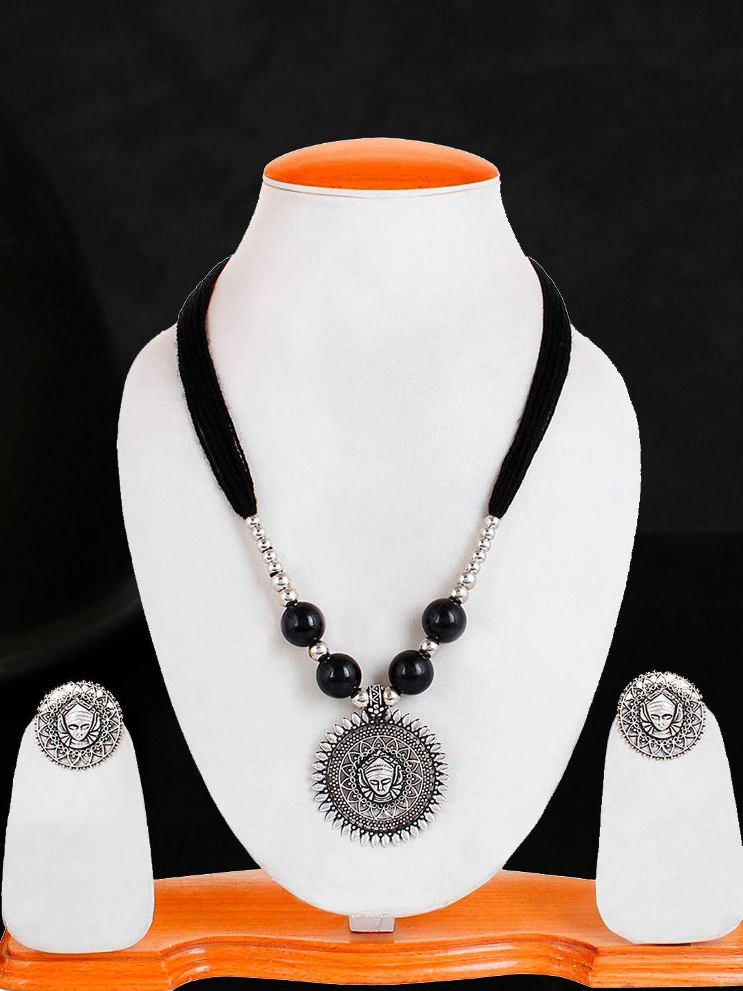 youbella silver-plated beaded jewellery set