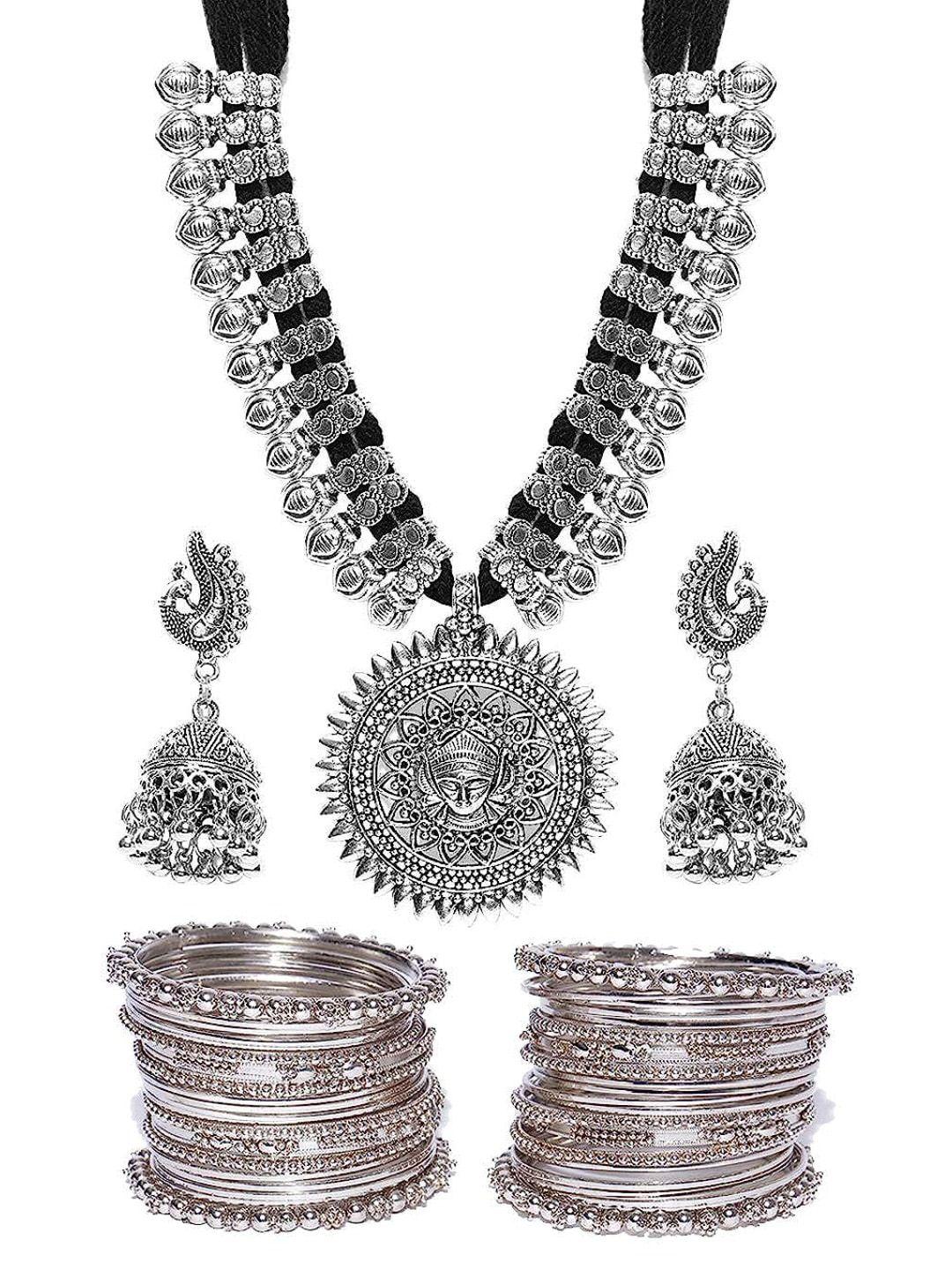 youbella silver-plated jewellery set