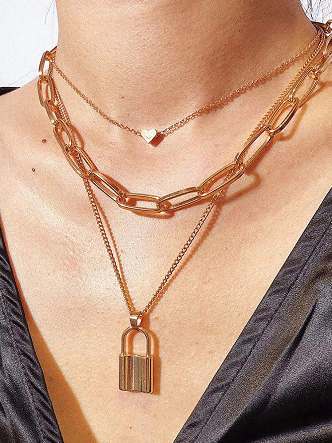 youbella women gold-toned & plated layered necklace