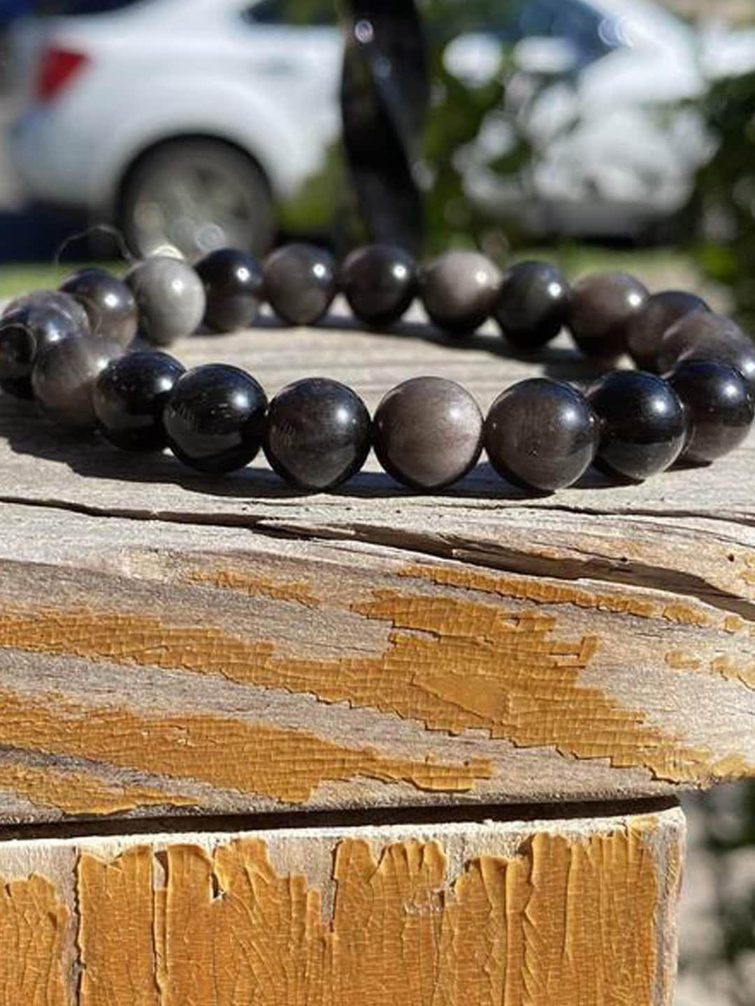 young & forever unisex black brass crystals bracelet