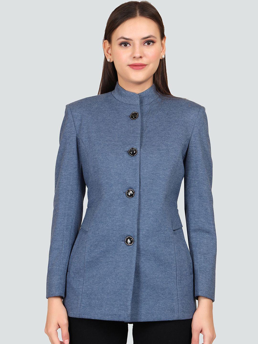 young club classic women blue wool winter peacoat