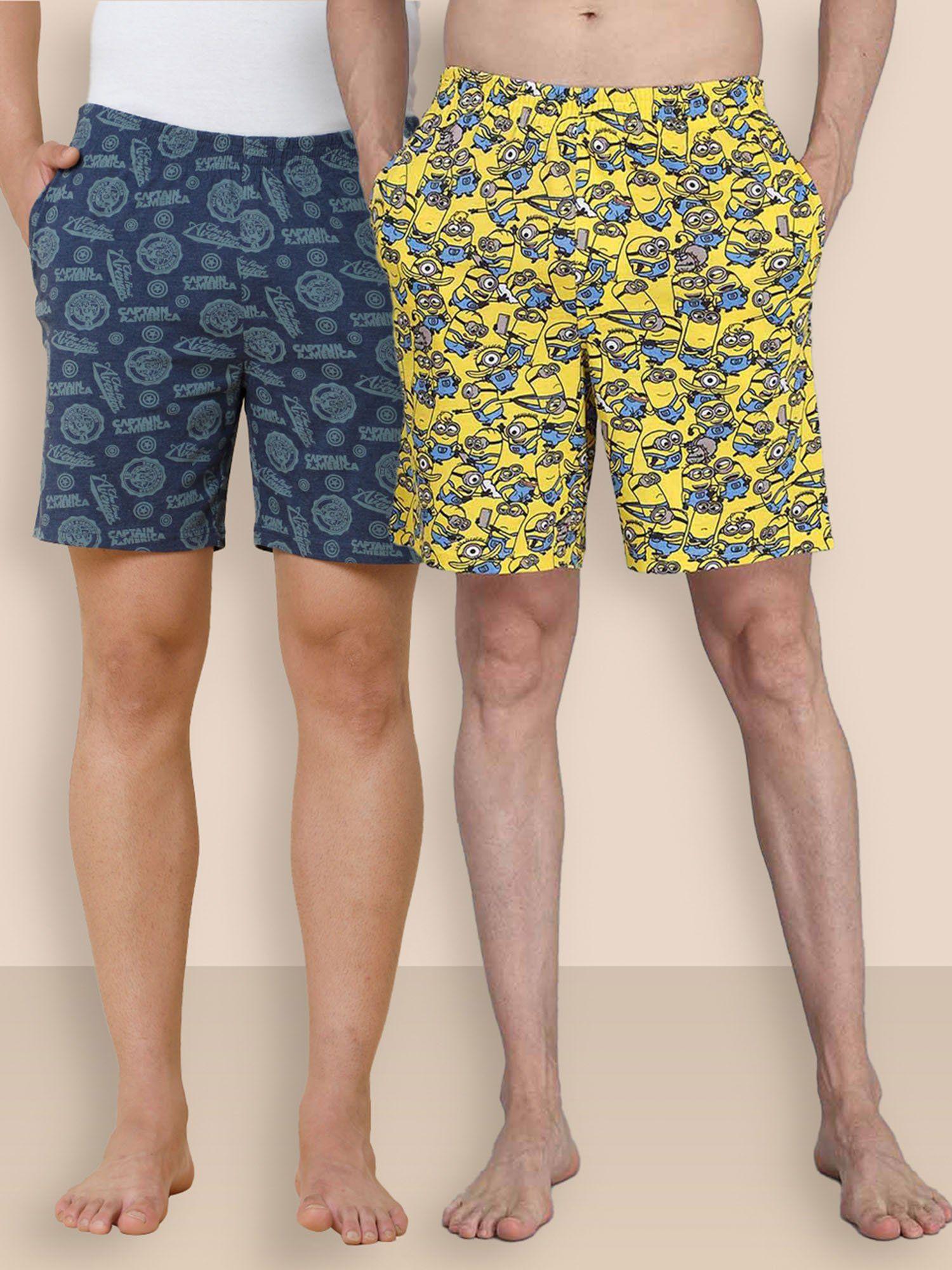 young men grey & yellow boxers (pack of 2)