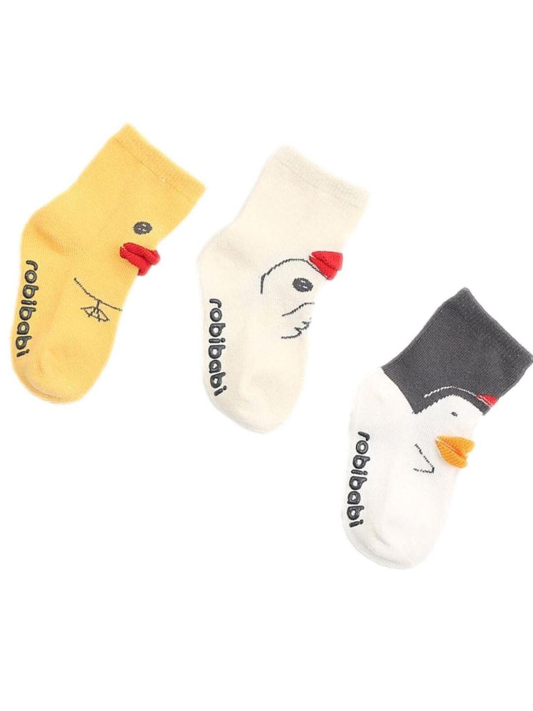 youstylo kids pack of 3 patterned cotton ankle-length socks