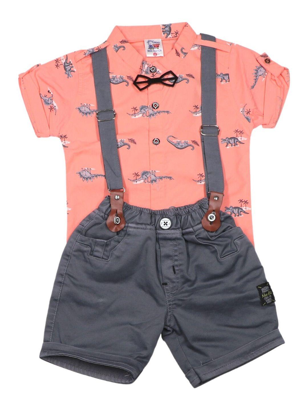 youstylo boys conversational printed t-shirt with shorts