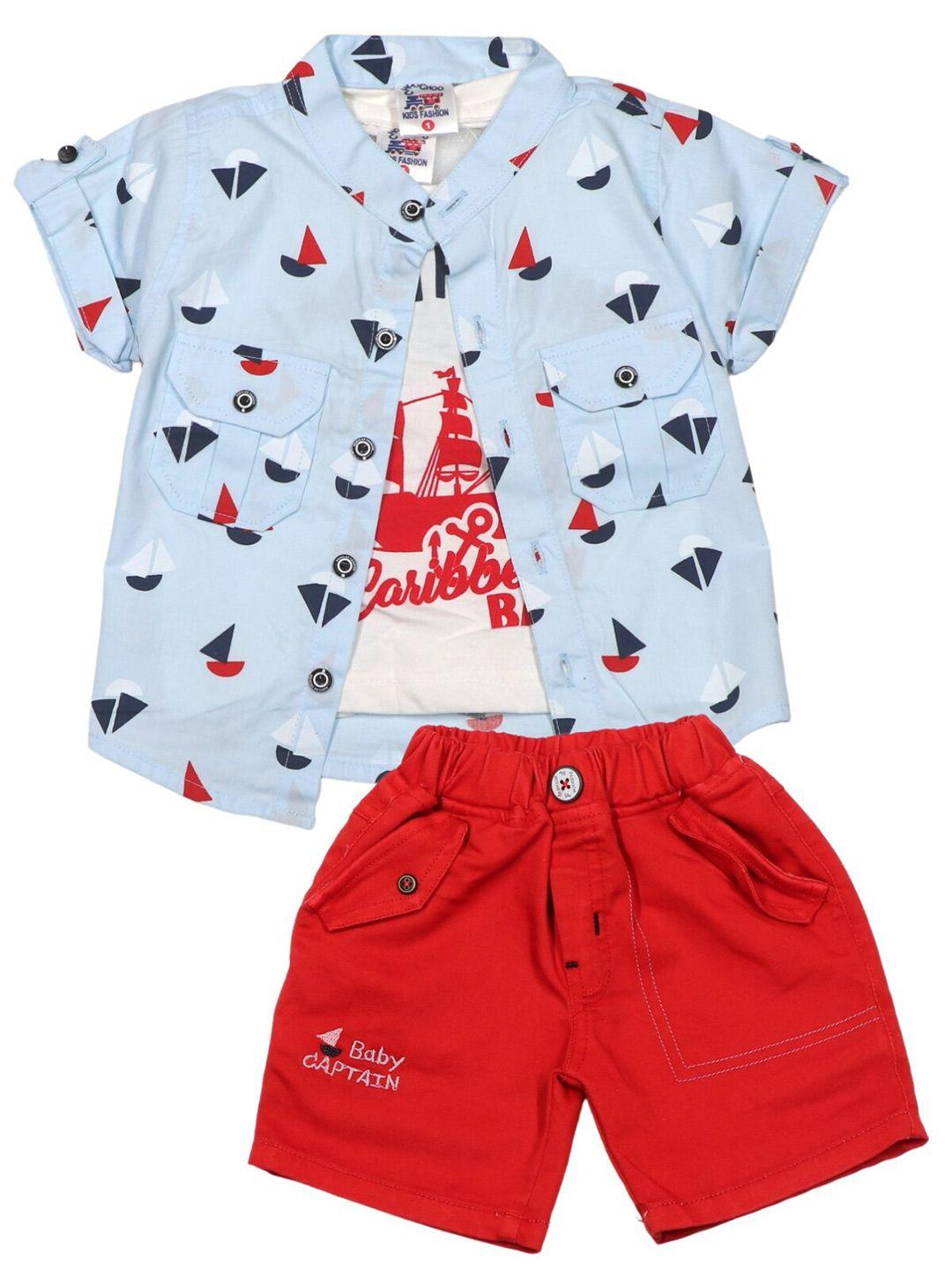 youstylo infants boys printed shirt with shorts clothing set