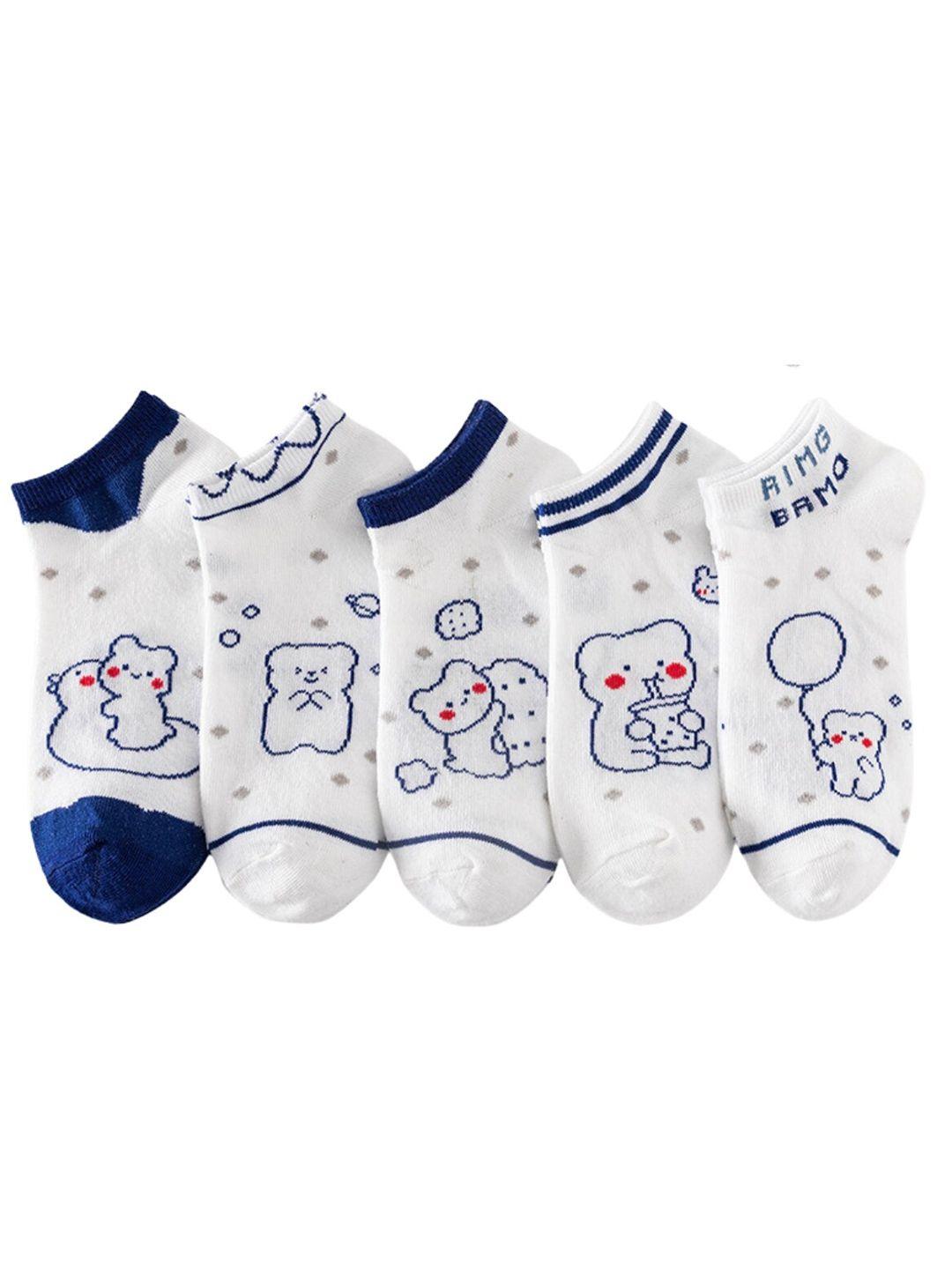 youstylo men pack of 5 patterned cotton bamboo ankle -length socks