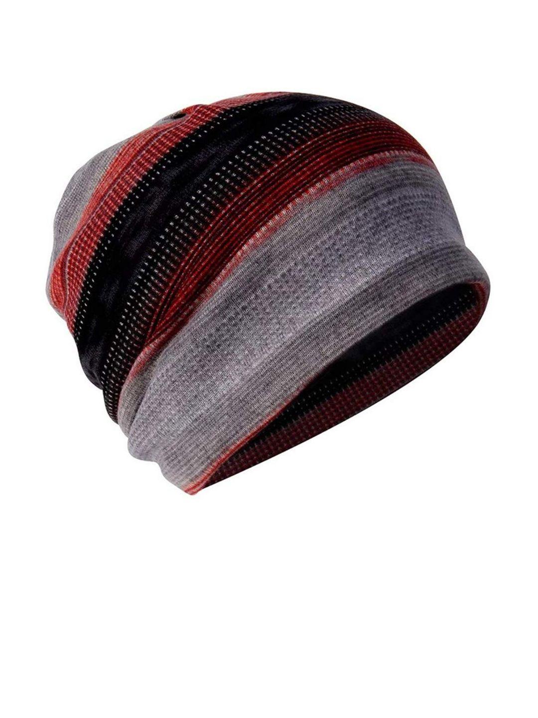 youstylo unisex red & grey printed beanie