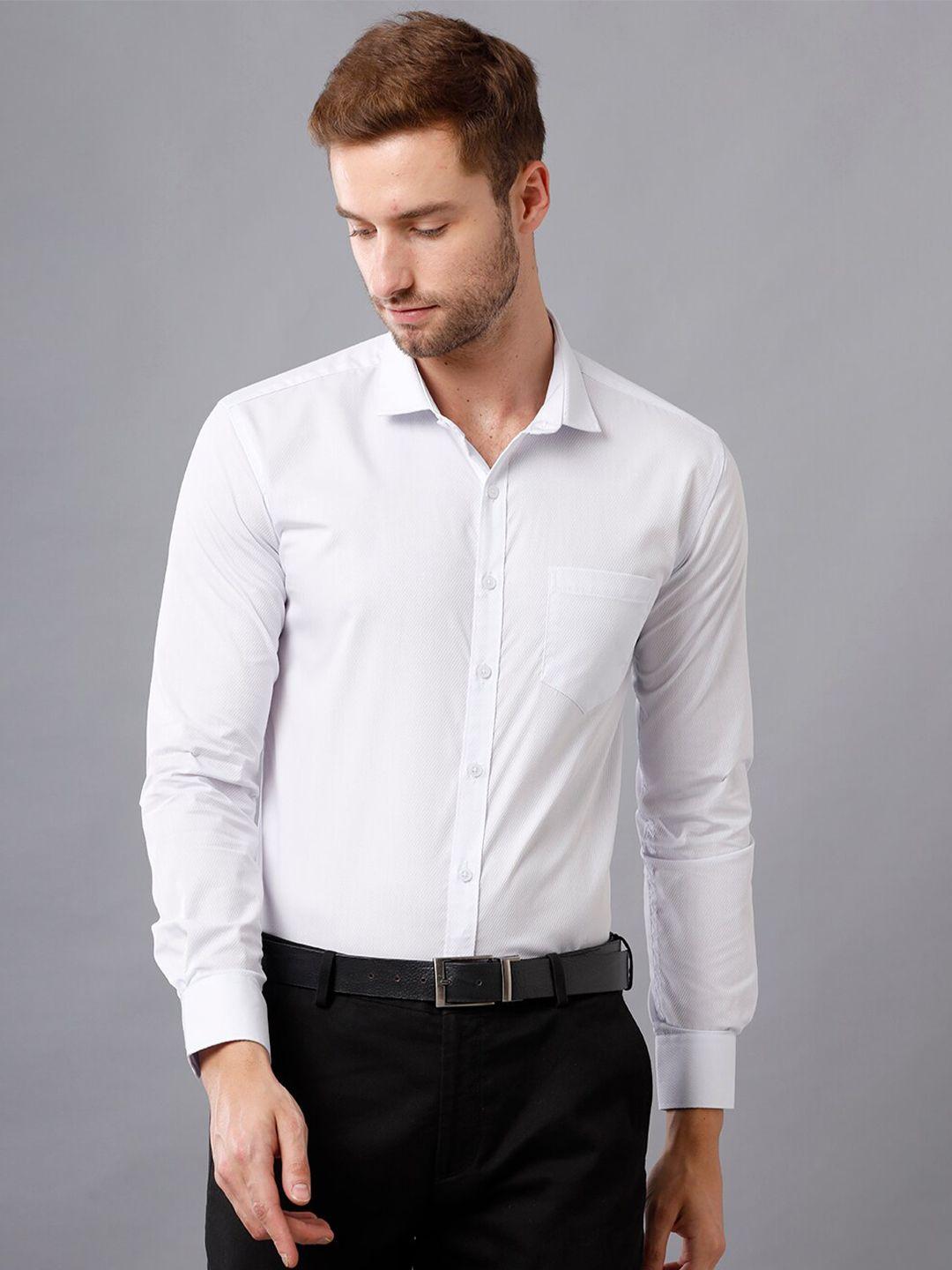 yovish men white smart slim fit casual shirt