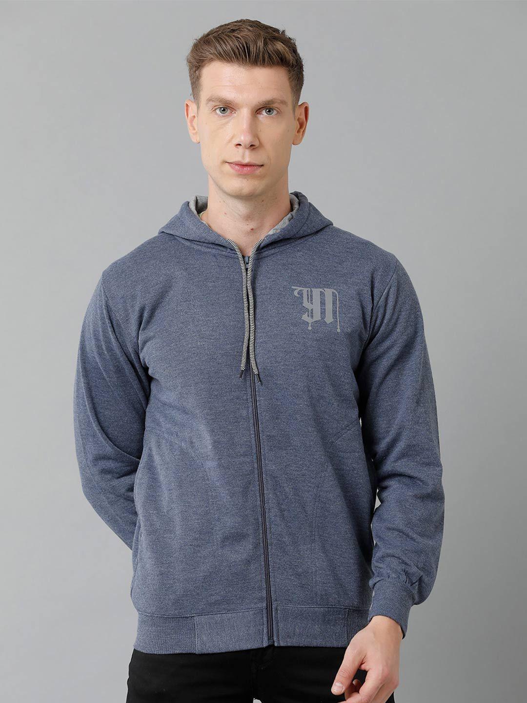 yovish men front-open cotton hooded sweatshirt