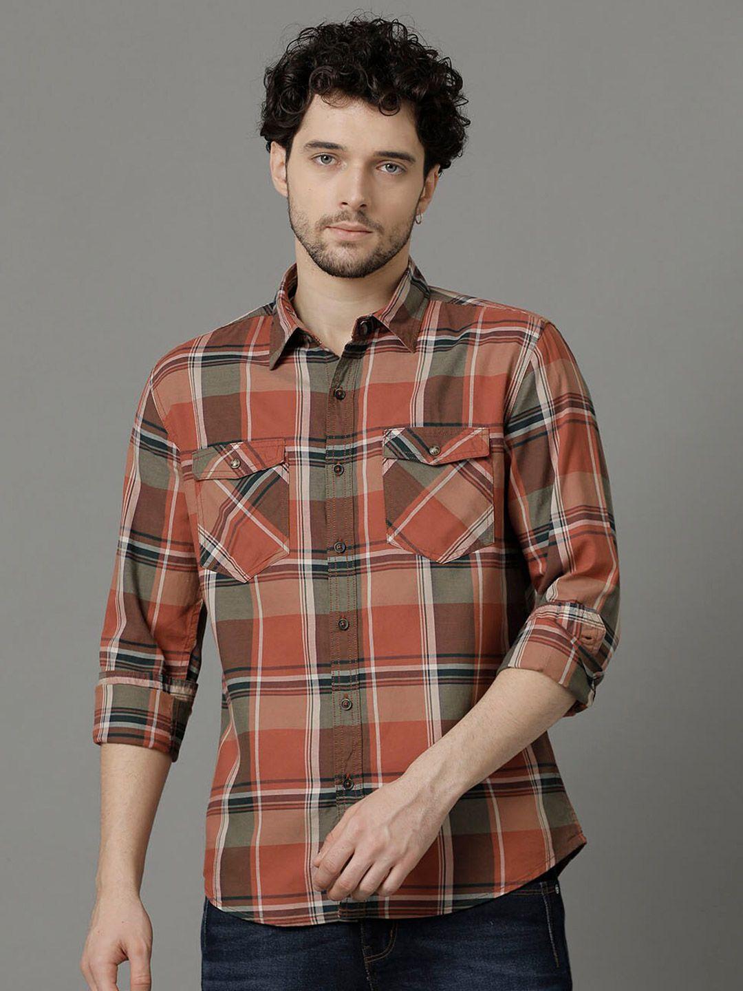 yovish men multicoloured comfort checked casual shirt