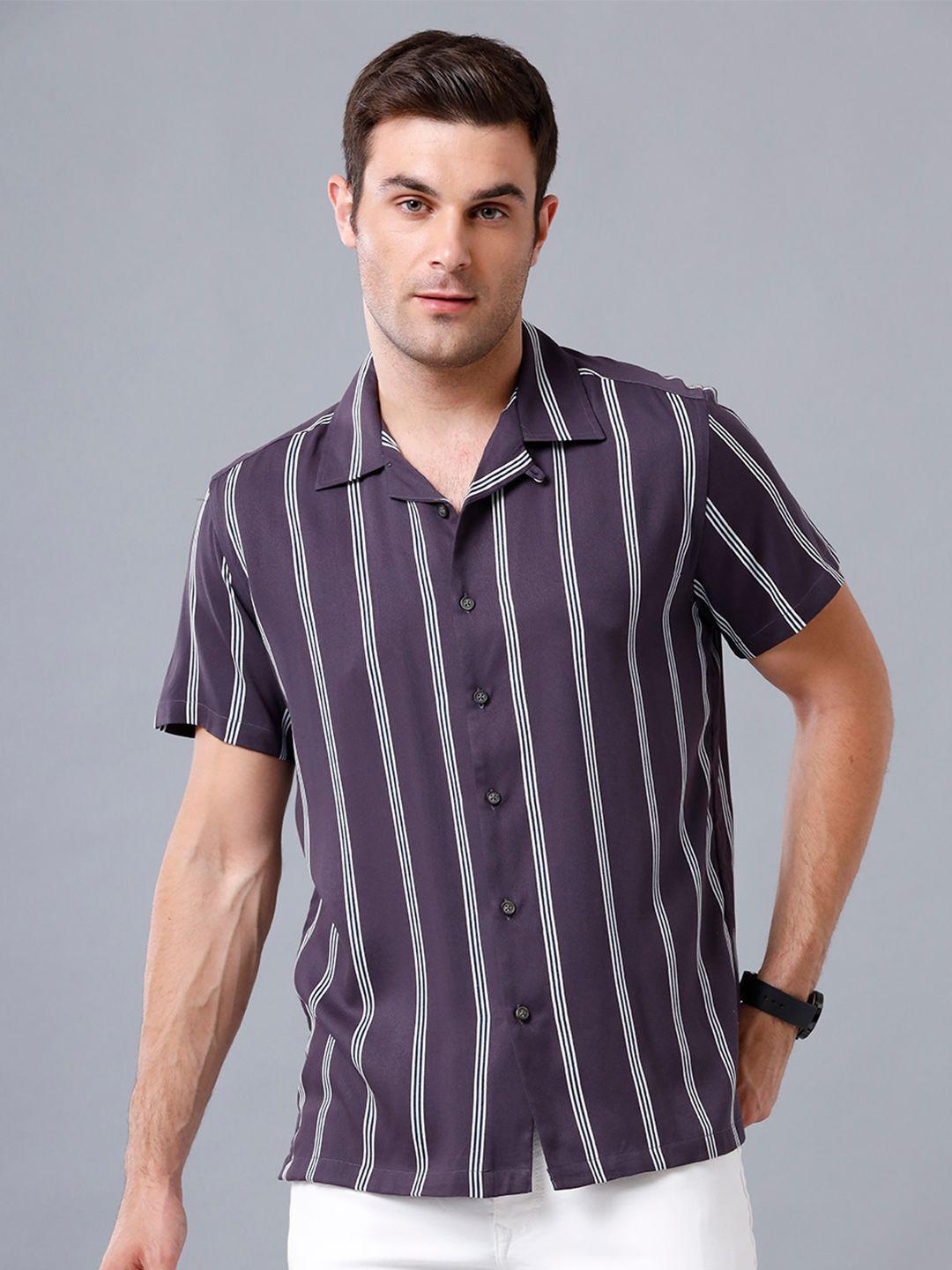 yovish men premium slim fit striped casual cotton shirt