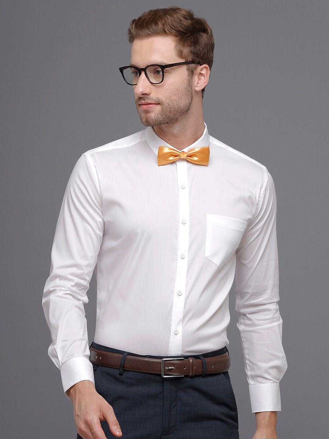 yovish men white smart slim fit casual shirt