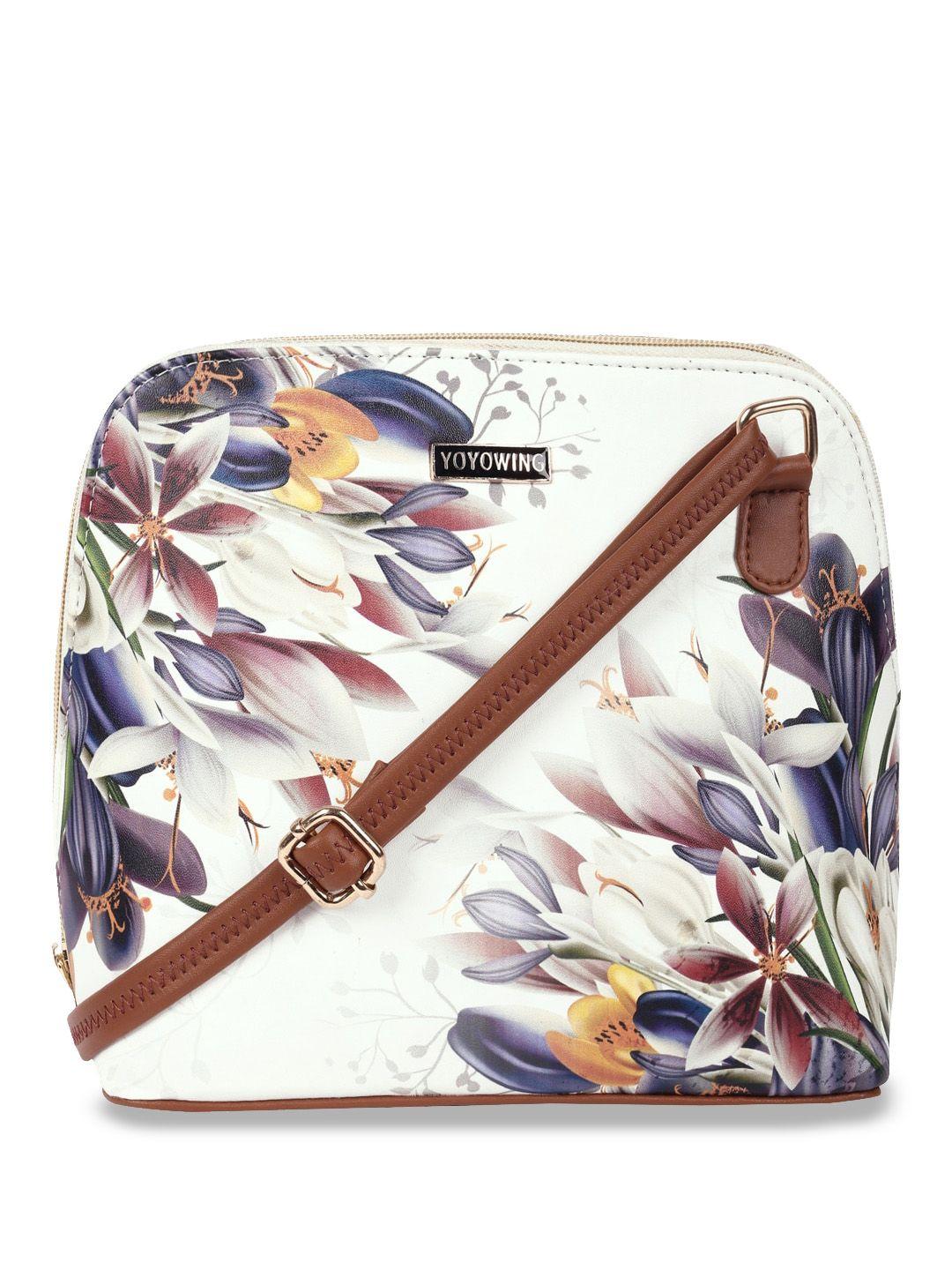 yoyowing floral printed structured sling bag