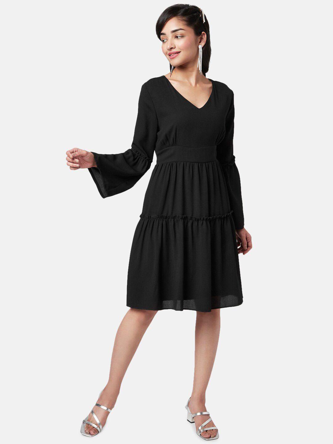 yu by pantaloons bell sleeves tired a-line dress