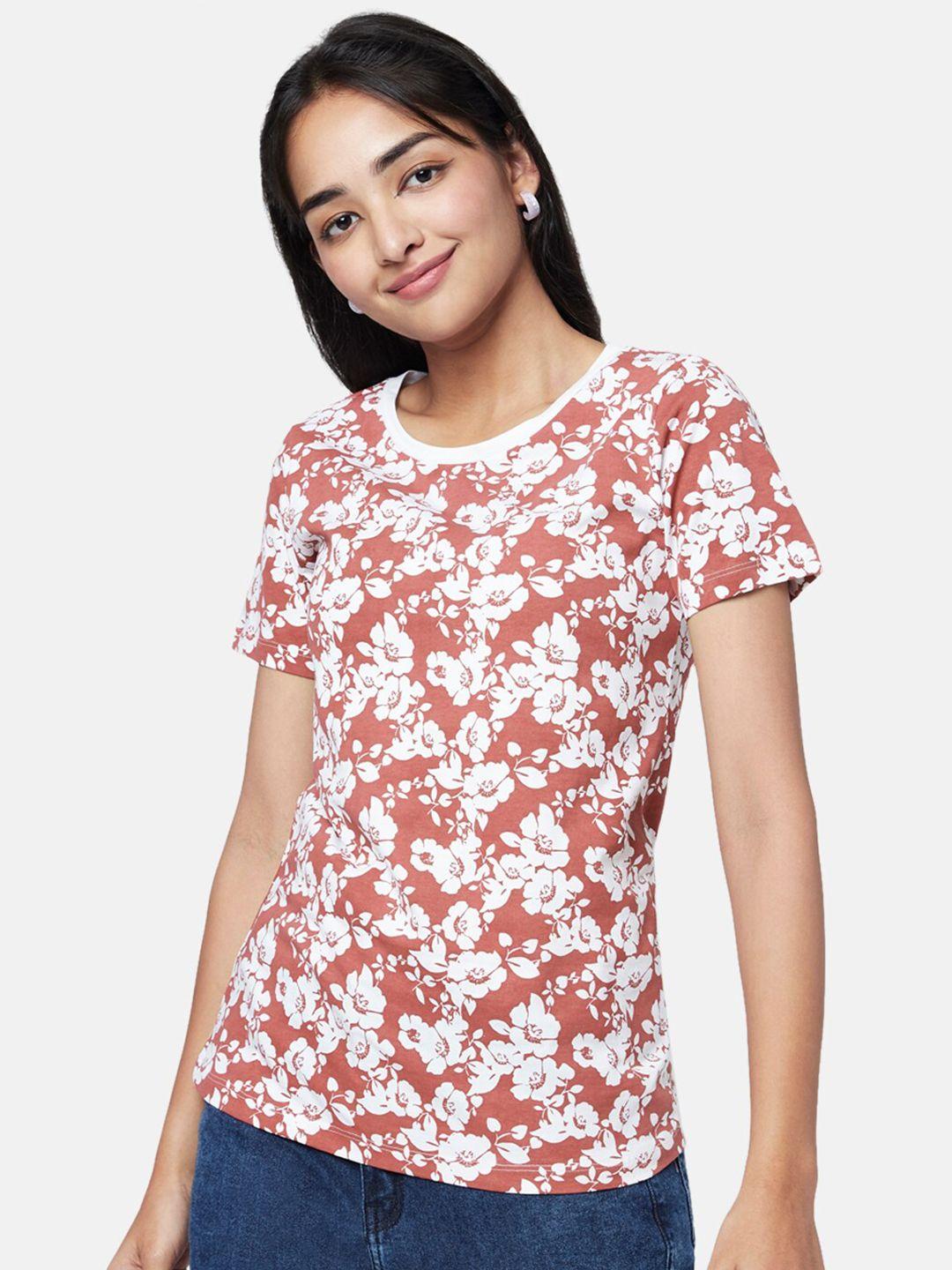 yu by pantaloons women floral printed cotton t-shirt
