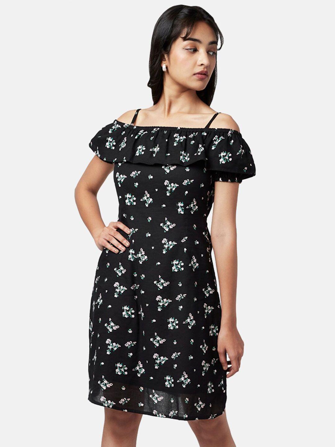 yu by pantaloons black floral dress