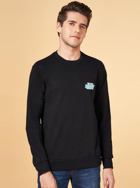 yu by pantaloons black regular fit sweatshirt