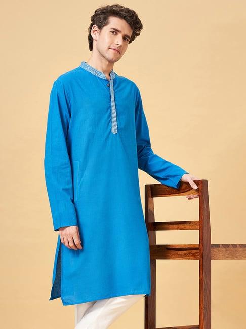 yu by pantaloons blue straight fit kurta