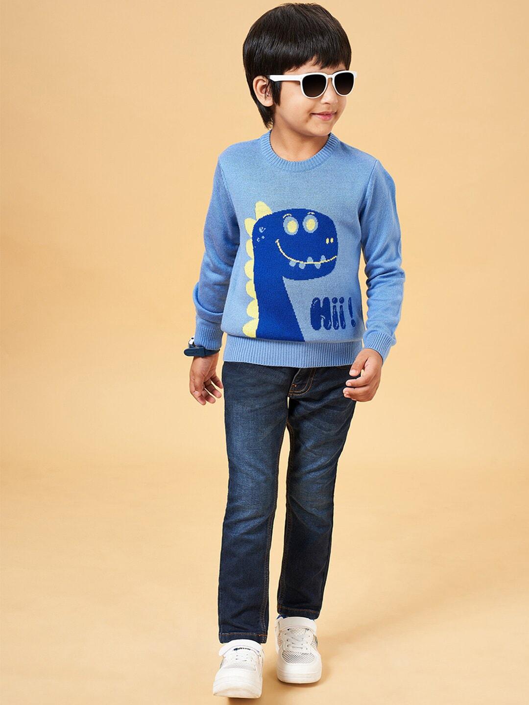 yu by pantaloons boys graphic printed acrylic pullover sweaters