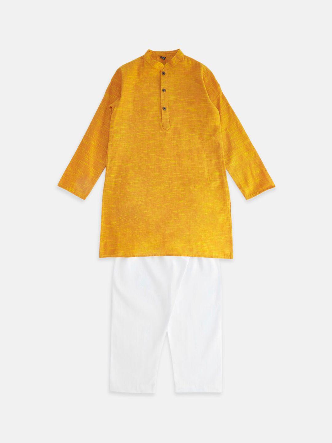 yu by pantaloons boys pure cotton kurta with pyjamas