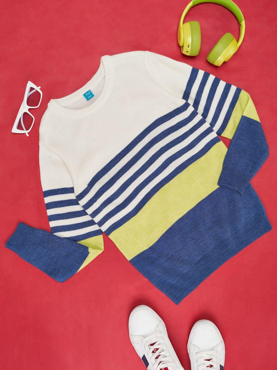 yu by pantaloons boys striped acrylic pullover