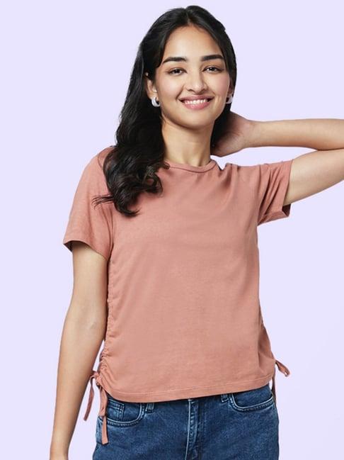 yu by pantaloons brown cotton top